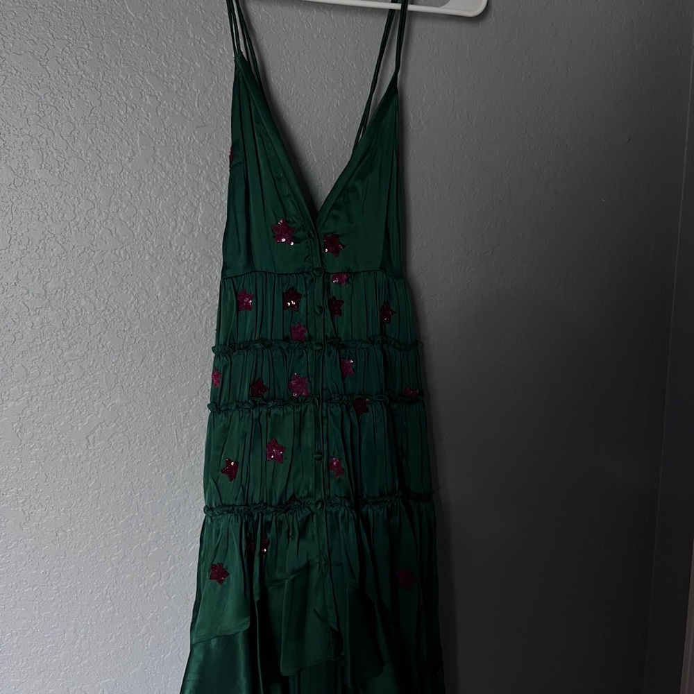 Rococo Sand Green High Low Sundress for Wedding Guest
